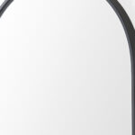 40" Black Metal Arch Framed Accent Mirror With Shelf - Image 4