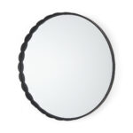 30" Black Metal Scalloped Framed Accent Mirror - Image 2