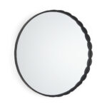 30" Black Metal Scalloped Framed Accent Mirror - Image 4