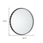 30" Black Metal Scalloped Framed Accent Mirror - Image 5