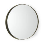 24" Gold Metal Round Framed Accent Mirror - Image 2