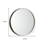24" Gold Metal Round Framed Accent Mirror - Image 5