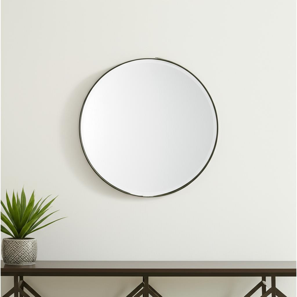 607279_5_YCC18R86-3.jpg 24" Gold Metal Round Framed Accent Mirror - Image 1