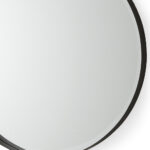 24" Black Metal Round Framed Accent Mirror - Image 3