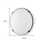 24" Gold And Black Metal Round Framed Accent Mirror - Image 5