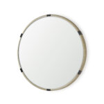 29" Gold And Black Metal Round Framed Accent Mirror - Image 2