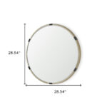 29" Gold And Black Metal Round Framed Accent Mirror - Image 5