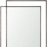 43" Gray Metal Double Frame Accent Mirror - Image 4