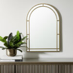 48" Gold Metal Double Arch Framed Accent Mirror