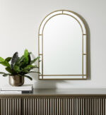 48" Gold Metal Double Arch Framed Accent Mirror