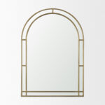 48" Gold Metal Double Arch Framed Accent Mirror - Image 2