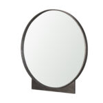 38" Gunmetal Metal Round And Rectangle Framed Accent Mirror - Image 2