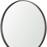 38" Gunmetal Metal Round And Rectangle Framed Accent Mirror - Image 4