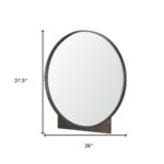 38" Gunmetal Metal Round And Rectangle Framed Accent Mirror - Image 5