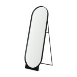 67" Black Metal Oval Freestanding Tilting Geometric Framed Standing Mirror - Image 2