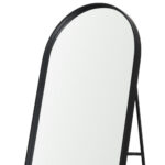 67" Black Metal Oval Freestanding Tilting Geometric Framed Standing Mirror - Image 3