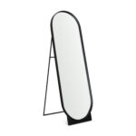 67" Black Metal Oval Freestanding Tilting Geometric Framed Standing Mirror - Image 4