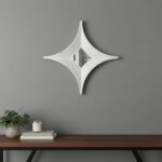 17" White Solid Wood Star Framed Accent Mirror