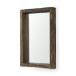 18" Brown Solid Wood Framed Accent Mirror - Image 2