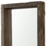 18" Brown Solid Wood Framed Accent Mirror - Image 4