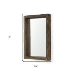 18" Brown Solid Wood Framed Accent Mirror - Image 5