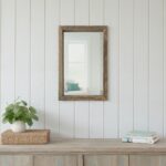 18" Brown Solid Wood Framed Accent Mirror
