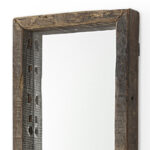 59" Brown Solid Wood Framed Accent Mirror - Image 4