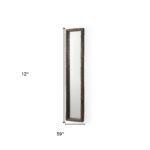 59" Brown Solid Wood Framed Accent Mirror - Image 5