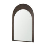48" Brown Solid Wood Arch Framed Accent Mirror - Image 2