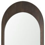 48" Brown Solid Wood Arch Framed Accent Mirror - Image 4