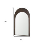 48" Brown Solid Wood Arch Framed Accent Mirror - Image 5