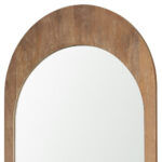 48" Light Brown Solid Wood Arch Framed Accent Mirror - Image 4