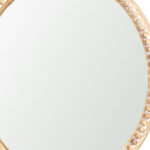 30" Natural Solid Wood Beaded Round Framed Accent Mirror - Image 3