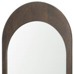 36" Brown Solid Wood Arch Framed Accent Mirror - Image 3
