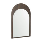 36" Brown Solid Wood Arch Framed Accent Mirror - Image 4