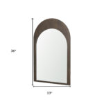 36" Brown Solid Wood Arch Framed Accent Mirror - Image 5