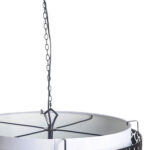 Charcoal Black And White Drum Metal Dimmable Chandelier With Black Shades - Image 3