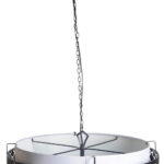 Charcoal Black And White Drum Metal Dimmable Chandelier With Black Shades - Image 4