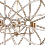 White And Gold Empire Six Light Metal and Beads Dimmable Chandelier - Image 4