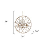 White And Gold Empire Six Light Metal and Beads Dimmable Chandelier - Image 5
