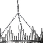Black Unique Statement Four Light Metal and Beads Dimmable Chandelier - Image 3