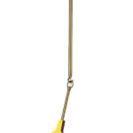 Brass Unique Statement Three Light Metal and Glass Dimmable Chandelier With White Shades - Image 3