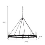 Black Candle Style Twelve Light Glass Dimmable Chandelier - Image 12