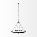 Black Candle Style Twelve Light Glass Dimmable Chandelier - Image 3