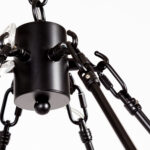 Black Candle Style Twelve Light Glass Dimmable Chandelier - Image 8