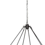 Black Candle Style Twelve Light Glass Dimmable Chandelier - Image 5