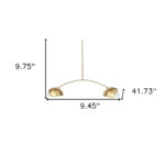 Brass Two Light Metal Dimmable Chandelier With White Shades - Image 5