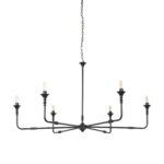 Black Candle Style Six Light Metal Dimmable Chandelier - Image 2