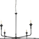 Black Candle Style Six Light Metal Dimmable Chandelier - Image 3
