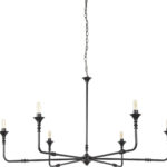 Black Candle Style Six Light Metal Dimmable Chandelier - Image 4